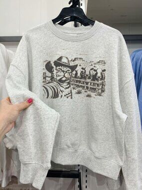 Ashgrey Cowboy Cat Graphic Sweatshirt - Gildan Crewneck Pullover
